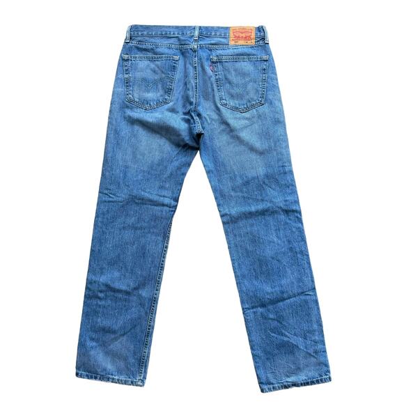 Levi’s 505 Jeans Mens Sz 36/34 Relaxed Straight Leg Medium Wash Denim Ridged - Picture 1 of 13